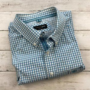 Ariat Blue and White Checkered Casual Button Down Shirt